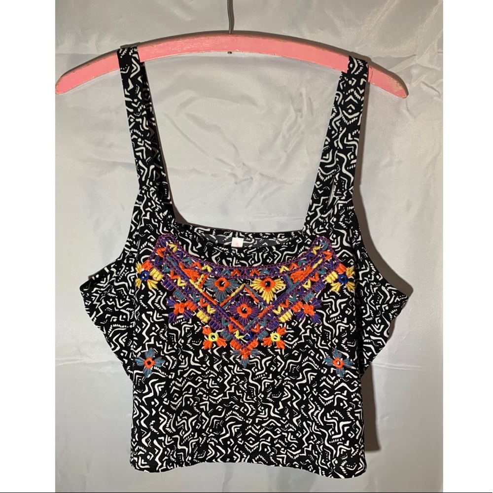 Xhilaration colorful embroidered crop top